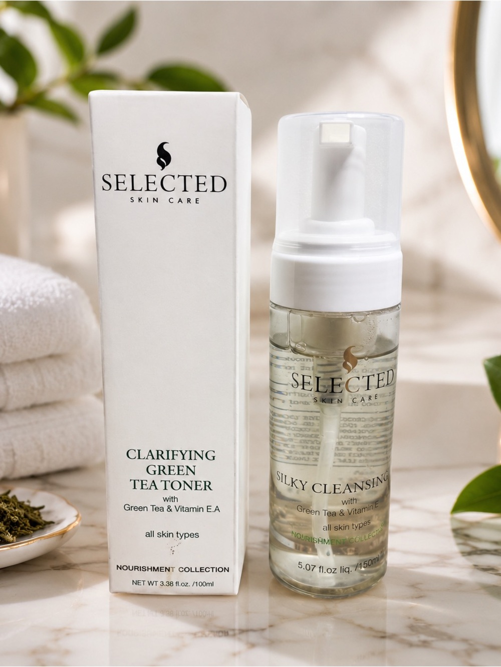 Selected Nourishment Collection Green Tea Toner & Cleansing Foam Set